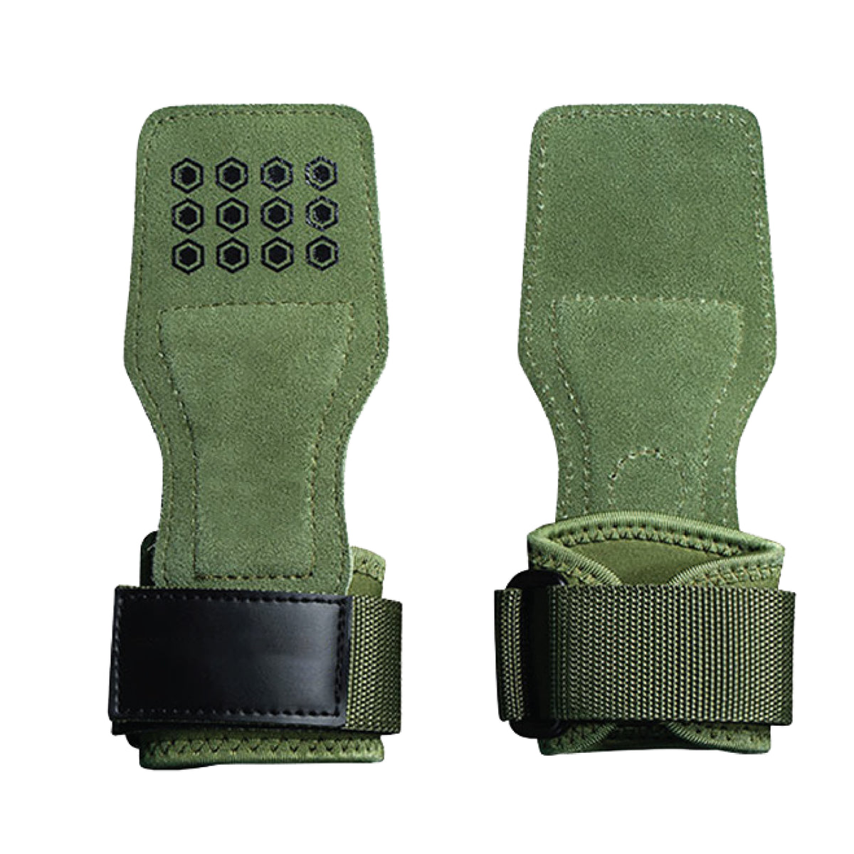 Custom padded lifting grips, Style 1-1072 for private-label fitness brands