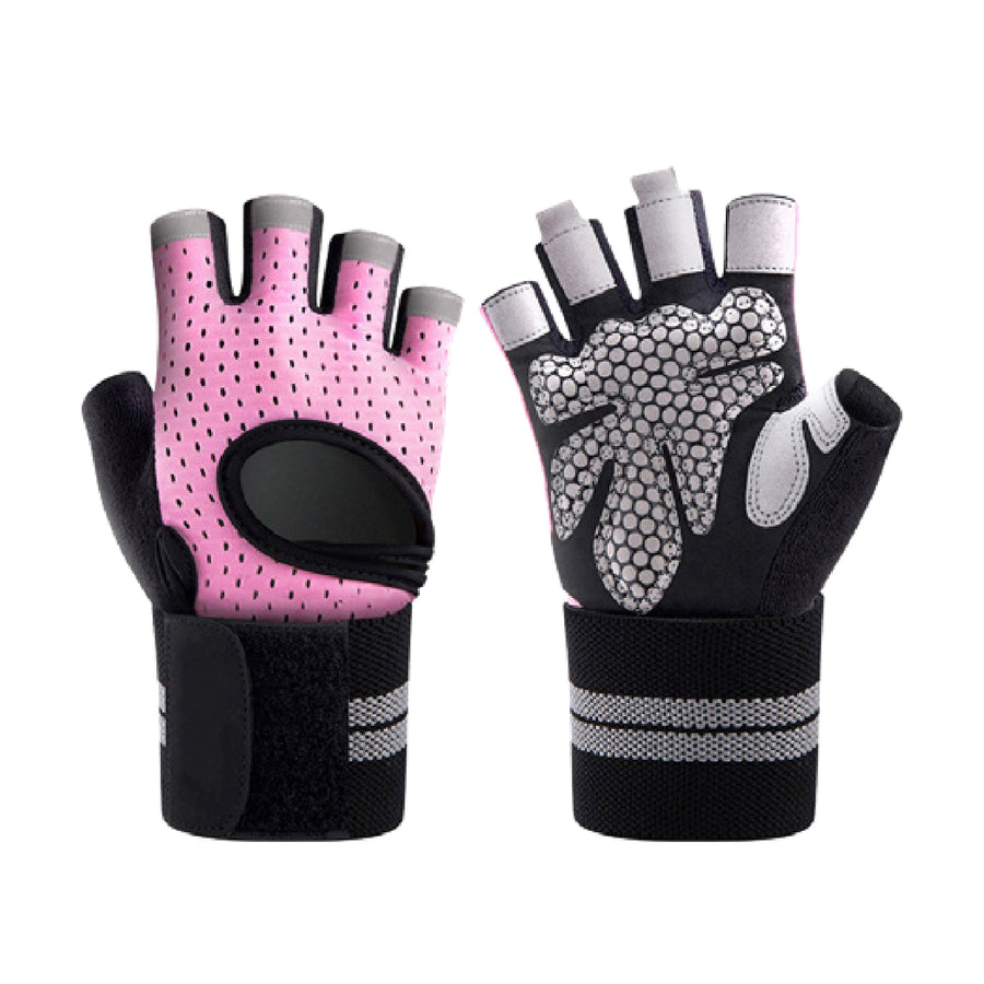 Custom fingerless gym gloves, Style 1-2001 for private-label fitness brands