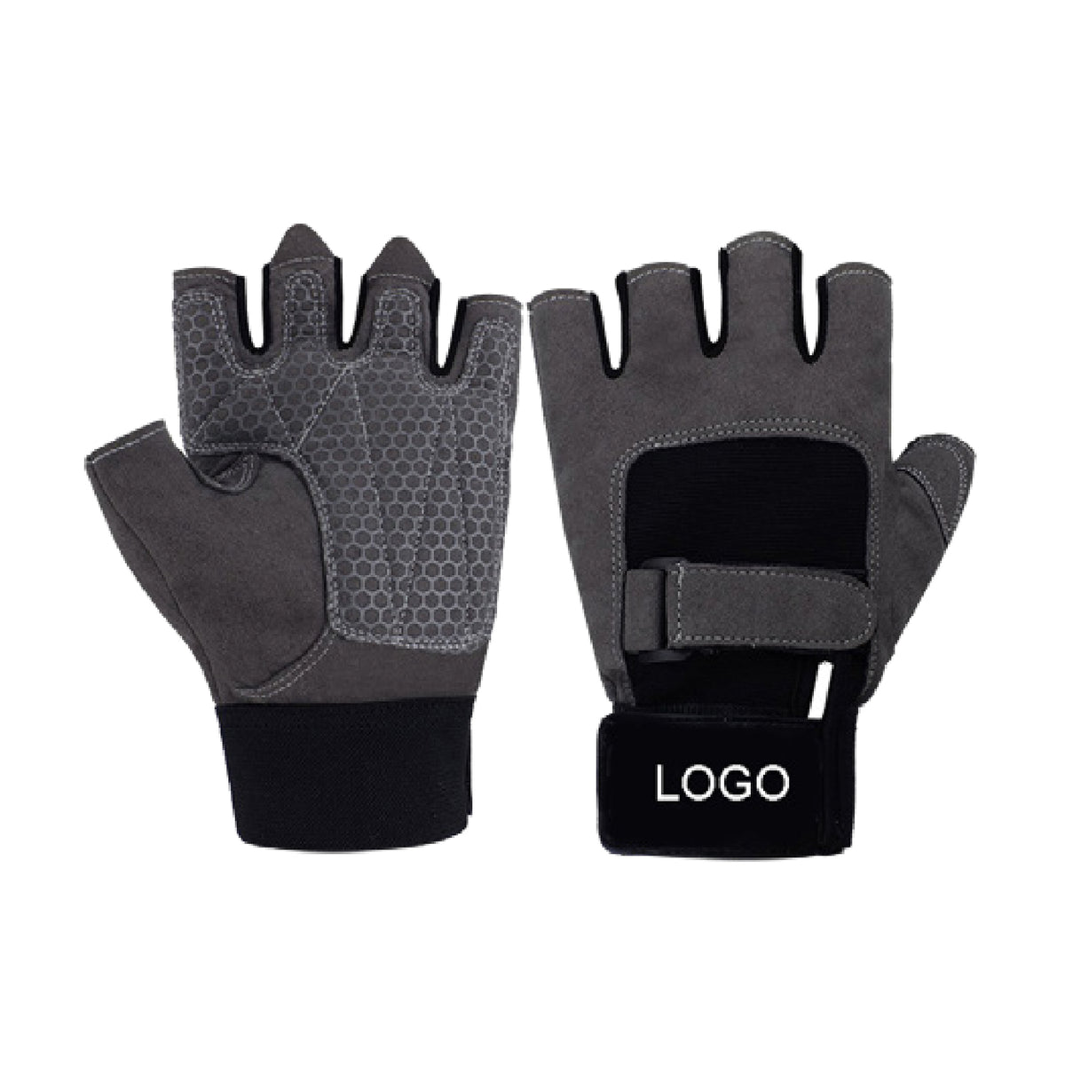 Custom fingerless gym gloves, Style 1-2003 for private-label fitness brands