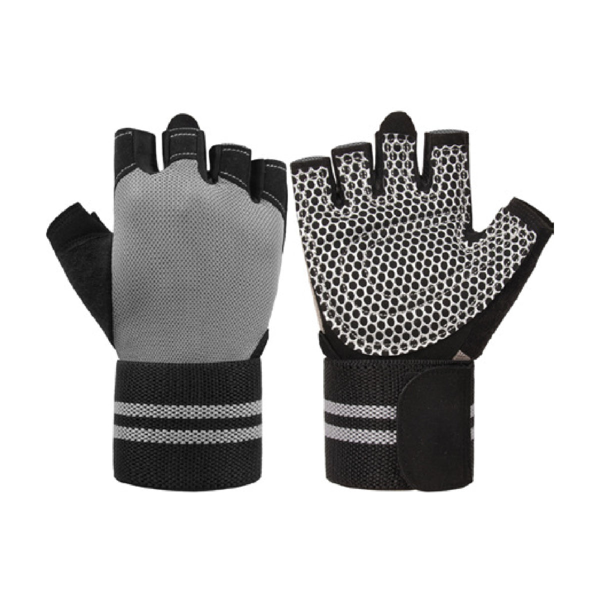 Custom fingerless gym gloves, Style 1-2008 for private-label fitness brands