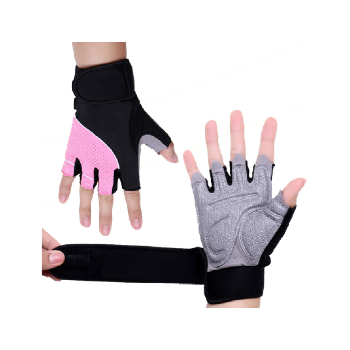Custom fingerless gym gloves, Style 1-2013 for private-label fitness brands