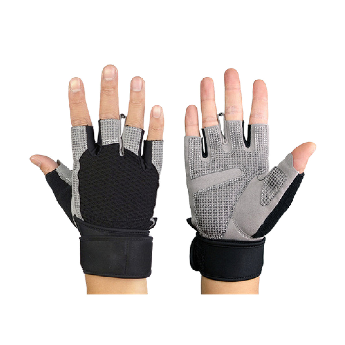 Custom fingerless gym gloves, Style 1-2015 for private-label fitness brands