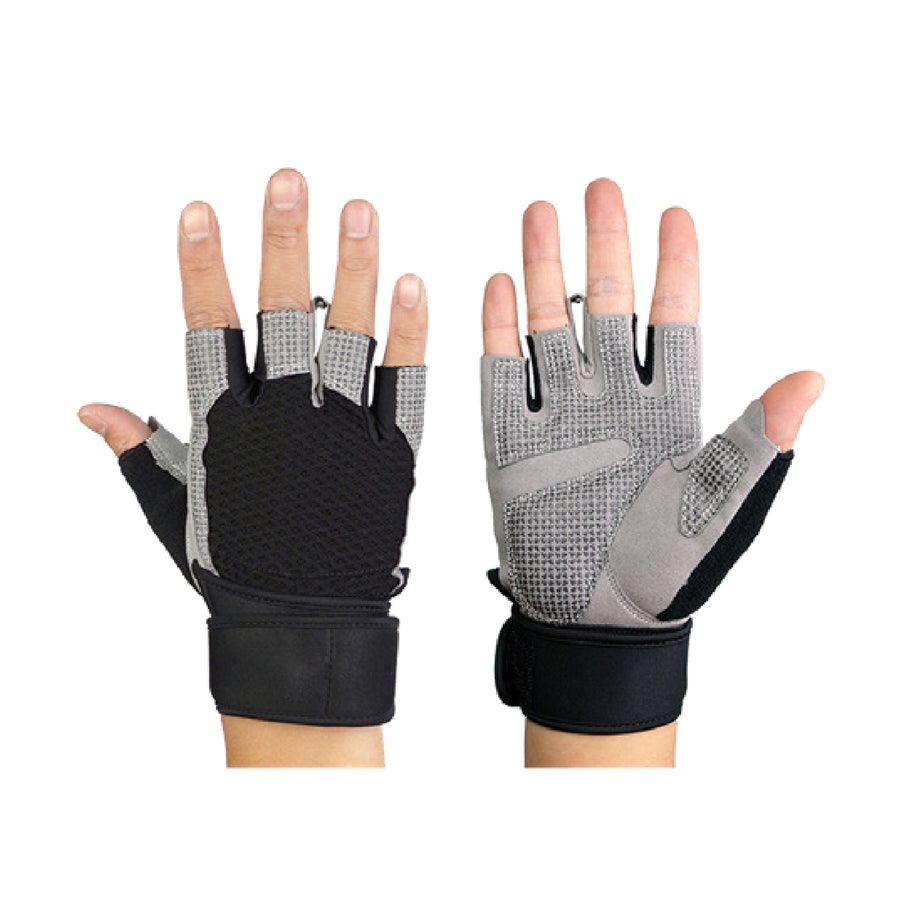 Custom fingerless gym gloves, Style 1-2015 for private-label fitness brands