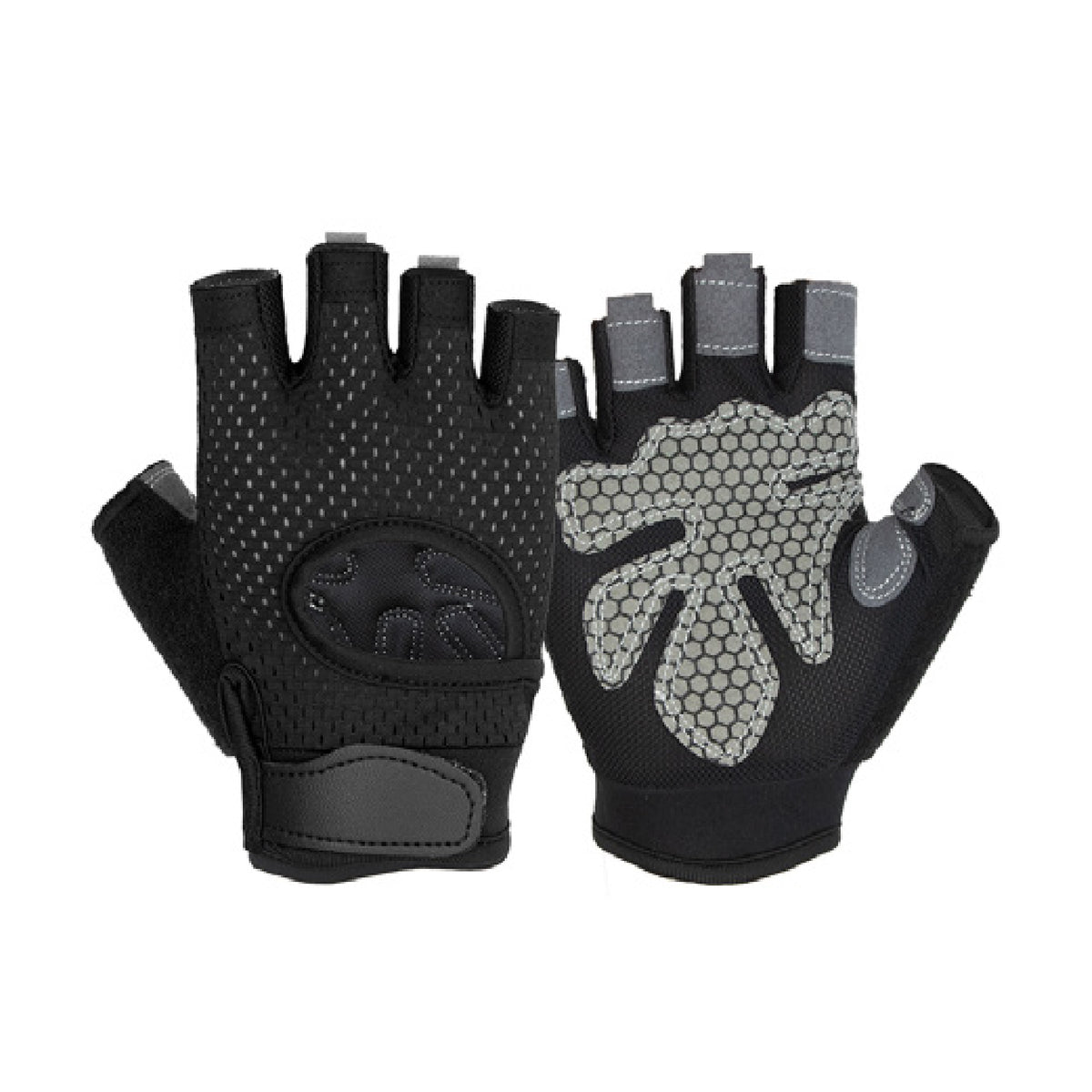Custom fingerless gym gloves, Style 1-2017 for private-label fitness brands