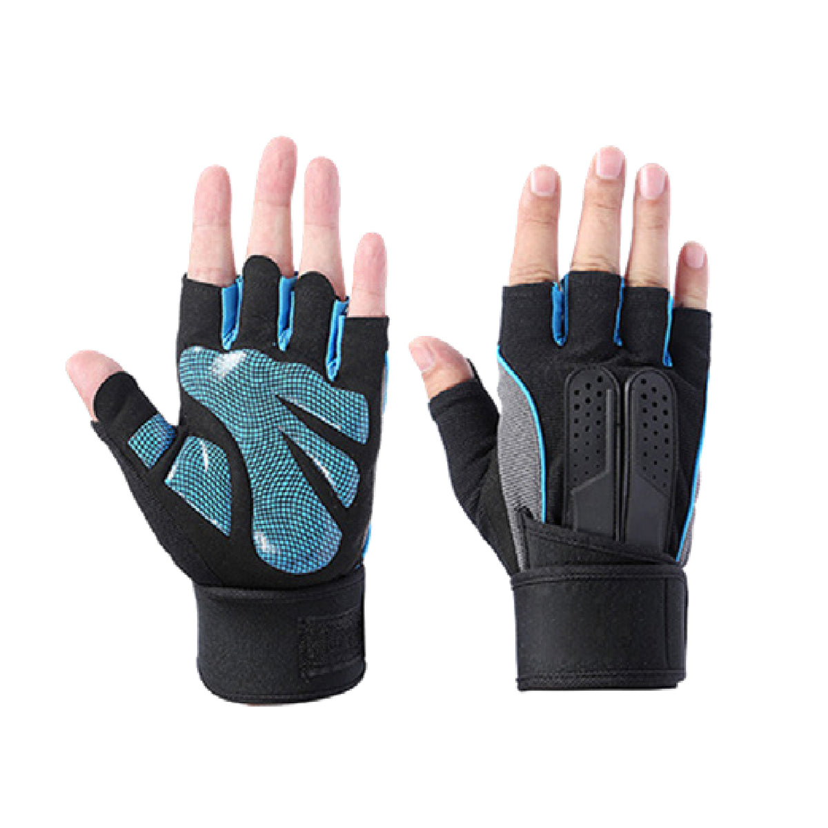 Custom fingerless gym gloves, Style 1-2018 for private-label fitness brands