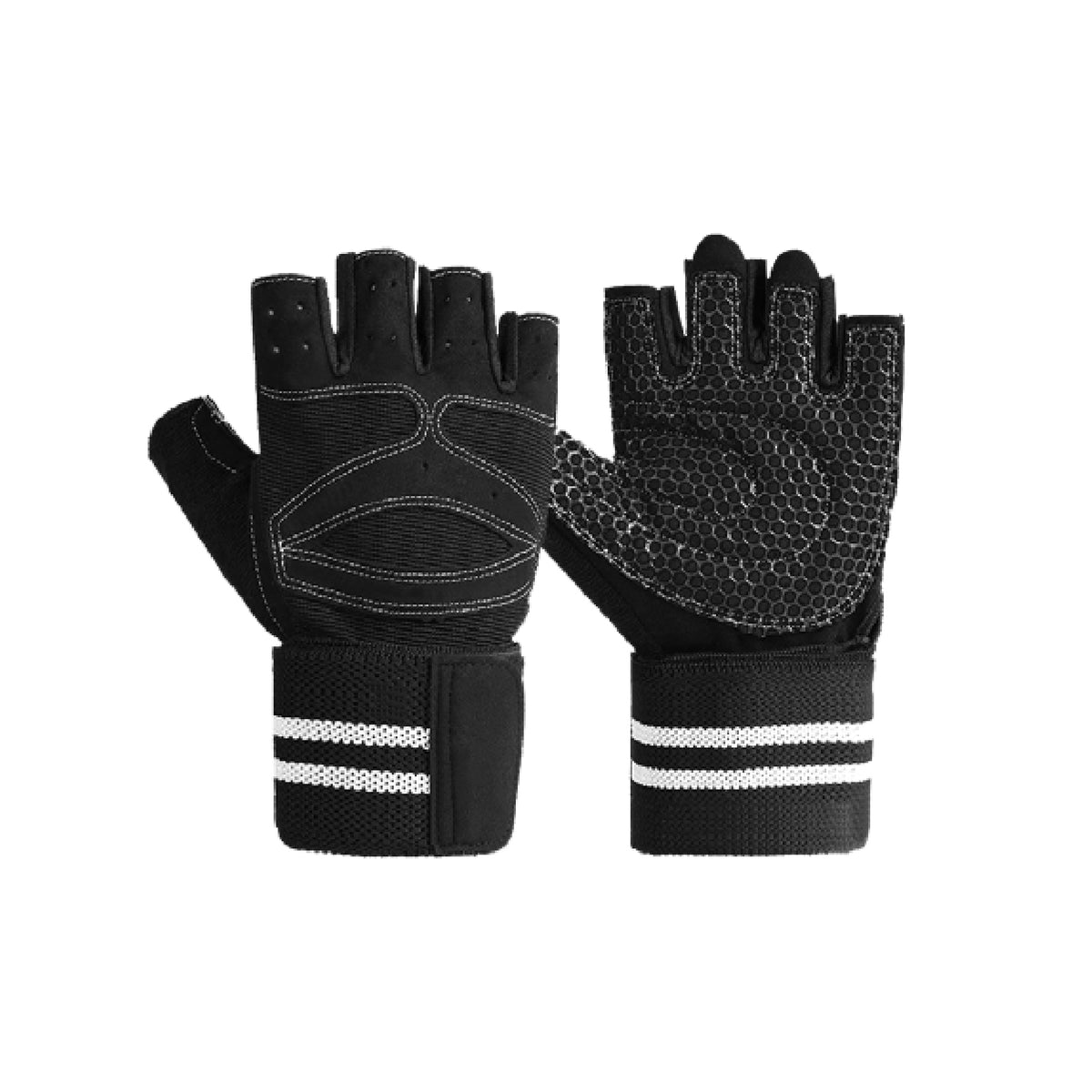 Custom fingerless gym gloves, Style 1-2020 for private-label fitness brands
