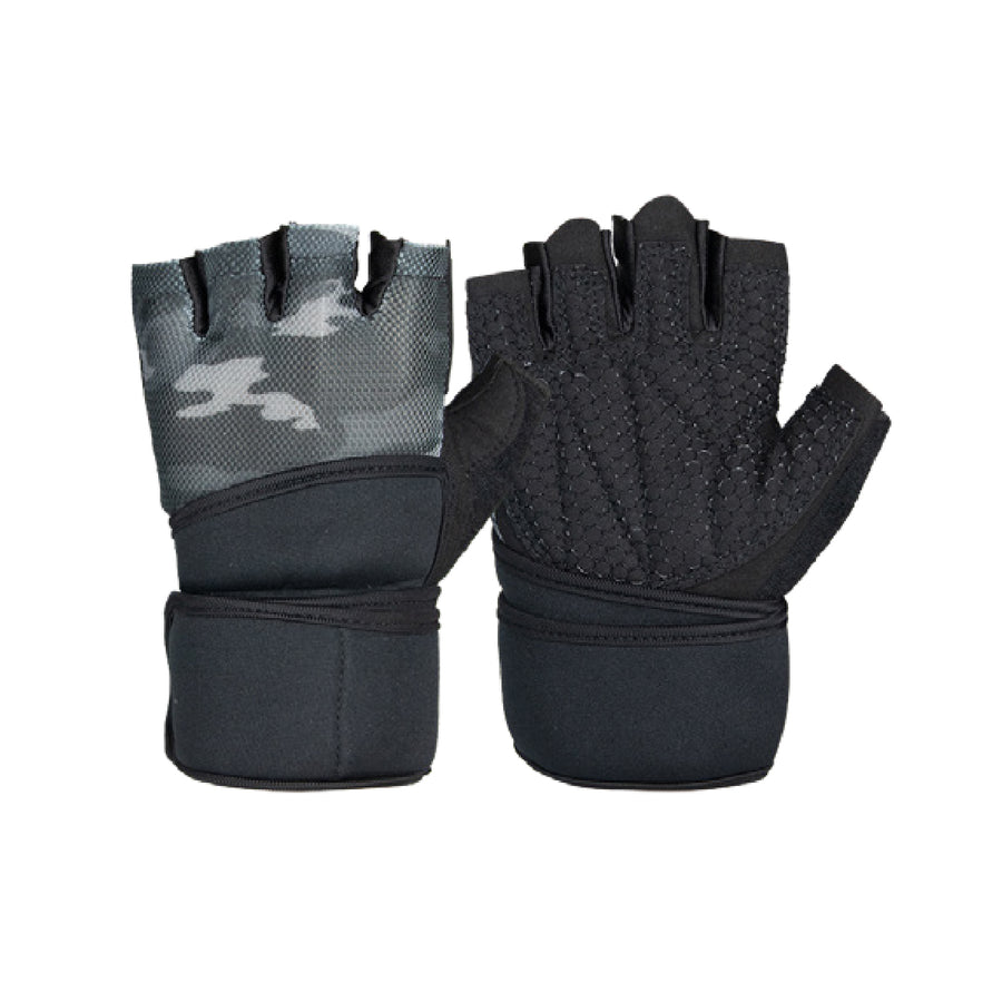 Custom fingerless gym gloves, Style 1-2034 for private-label fitness brands