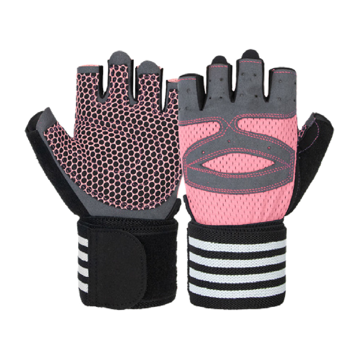 Custom fingerless gym gloves, Style 1-2044 for private-label fitness brands