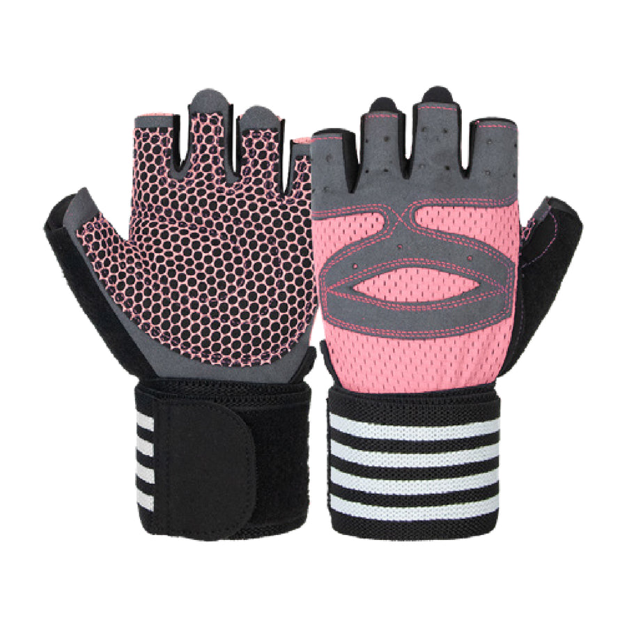 Custom fingerless gym gloves, Style 1-2044 for private-label fitness brands