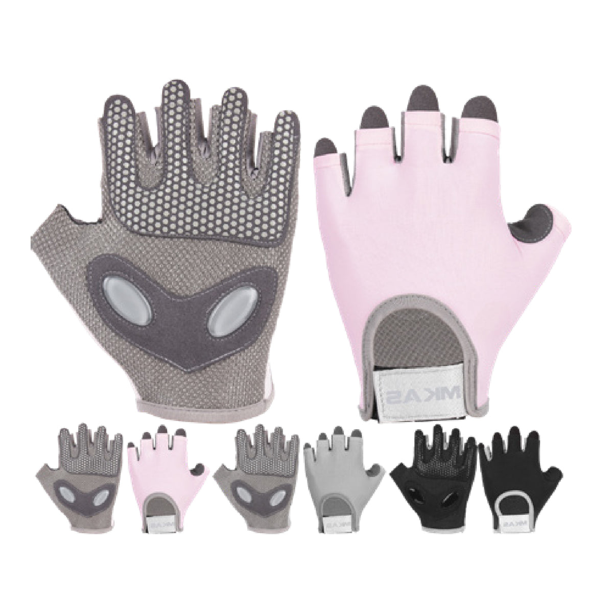 Custom fingerless gym gloves, Style 1-2053 for private-label fitness brands