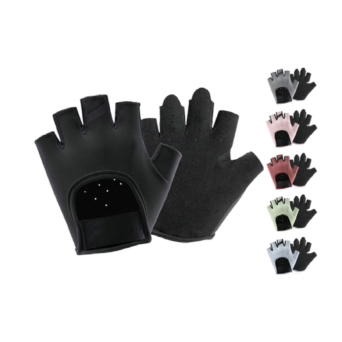Custom fingerless gym gloves, Style 1-2070 for private-label fitness brands