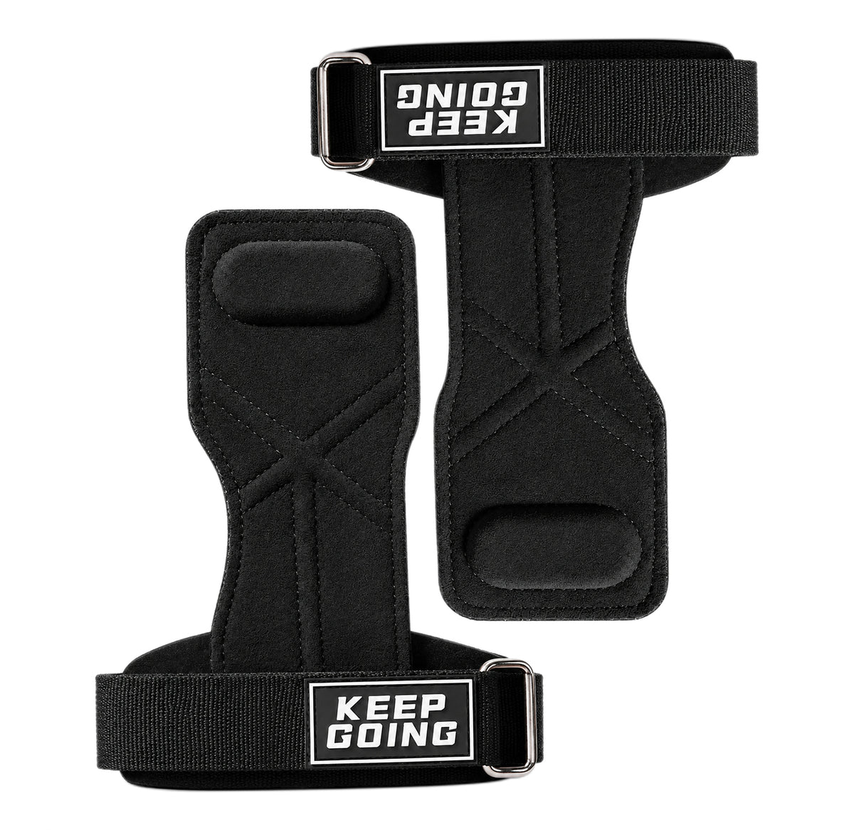 Custom leather-grip lifting grips, Style 1-07 for private-label fitness brands