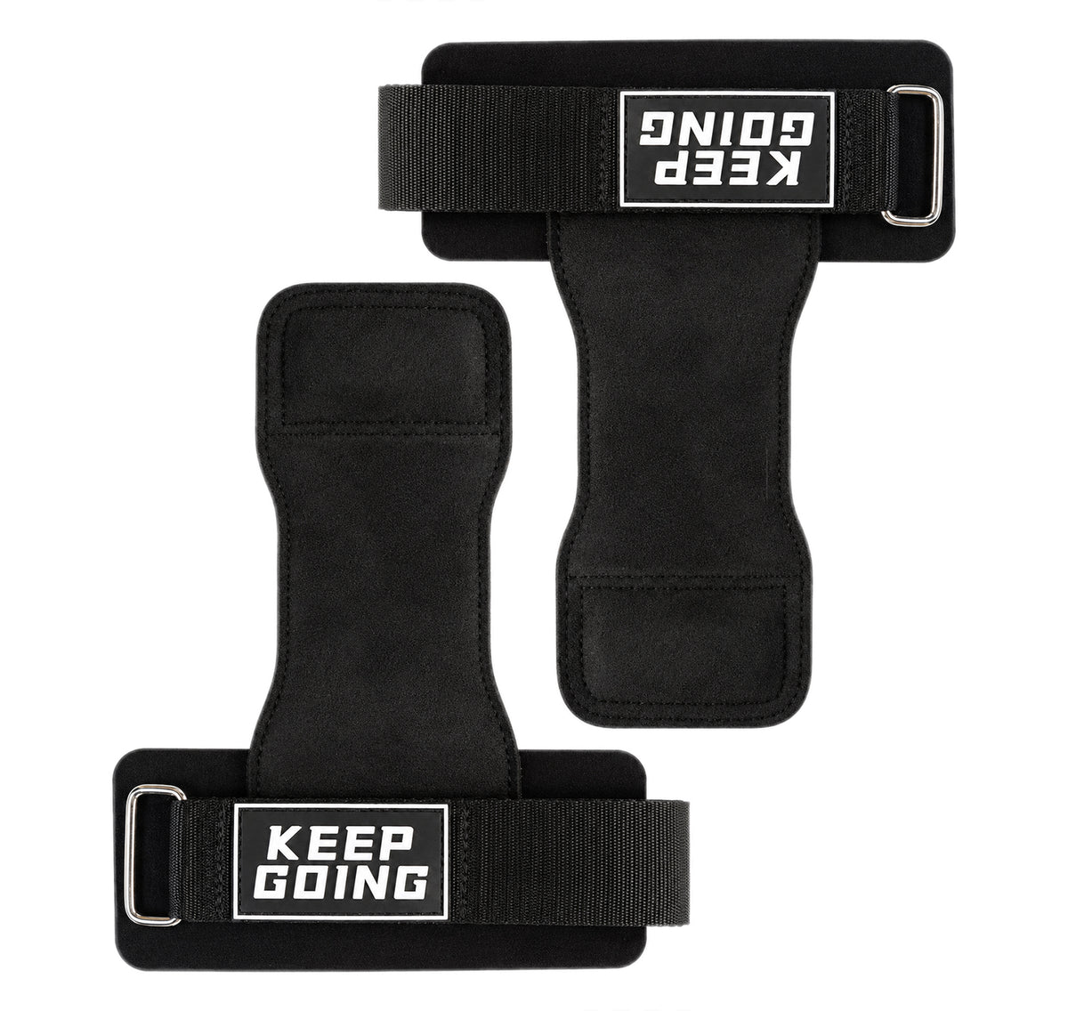 Custom leather-grip lifting grips, Style 1-06 for private-label fitness brands