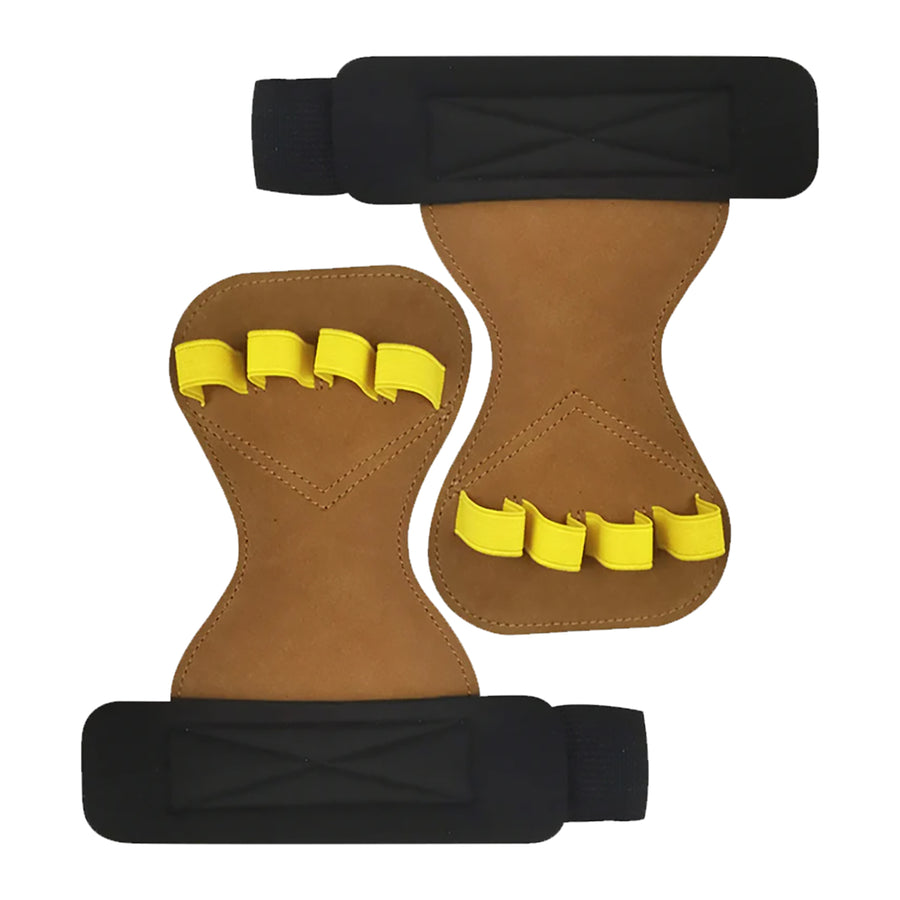 Custom leather-grip lifting grips, Style 1-13 for private-label fitness brands