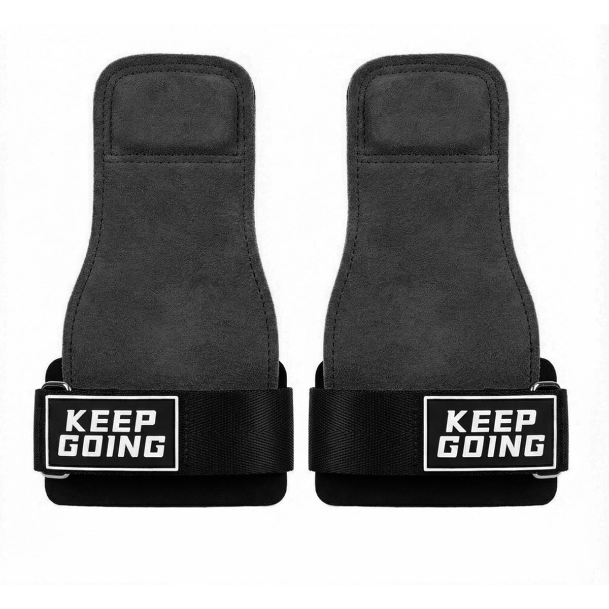 Custom leather-grip lifting grips, Style 1-01 for private-label fitness brands