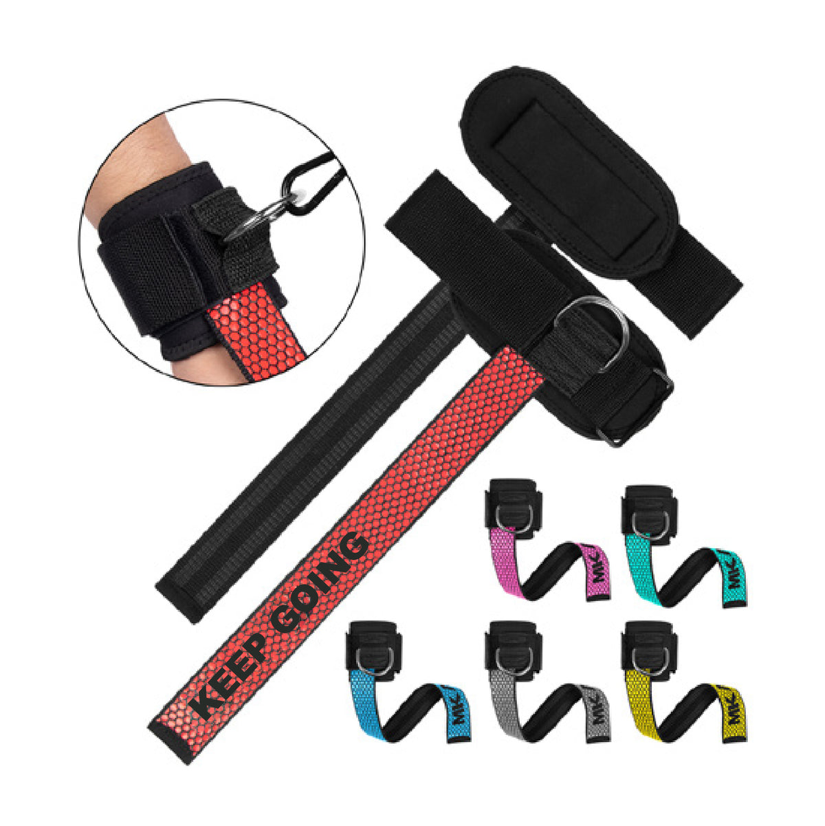 Custom woven lifting straps, Style 3-0047 for private-label fitness brands