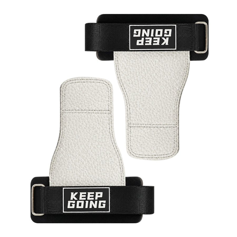 Custom leather-grip lifting grips, Style 1-05 for private-label fitness brands