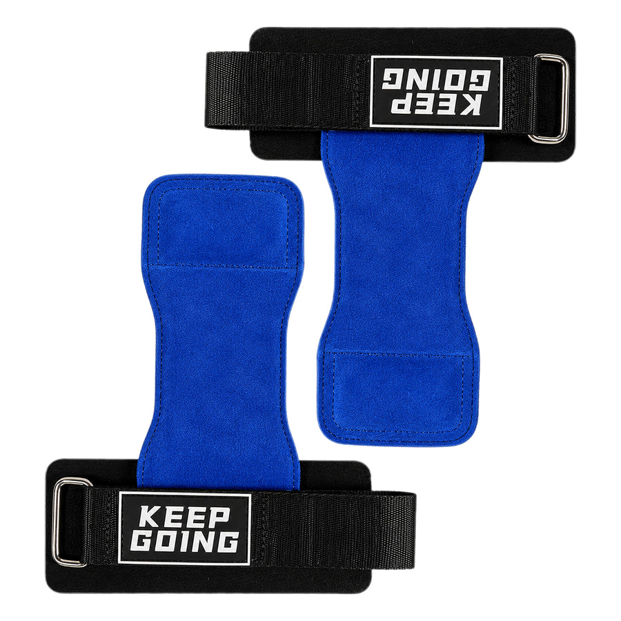 Custom leather-grip lifting grips, Style 1-06 for private-label fitness brands