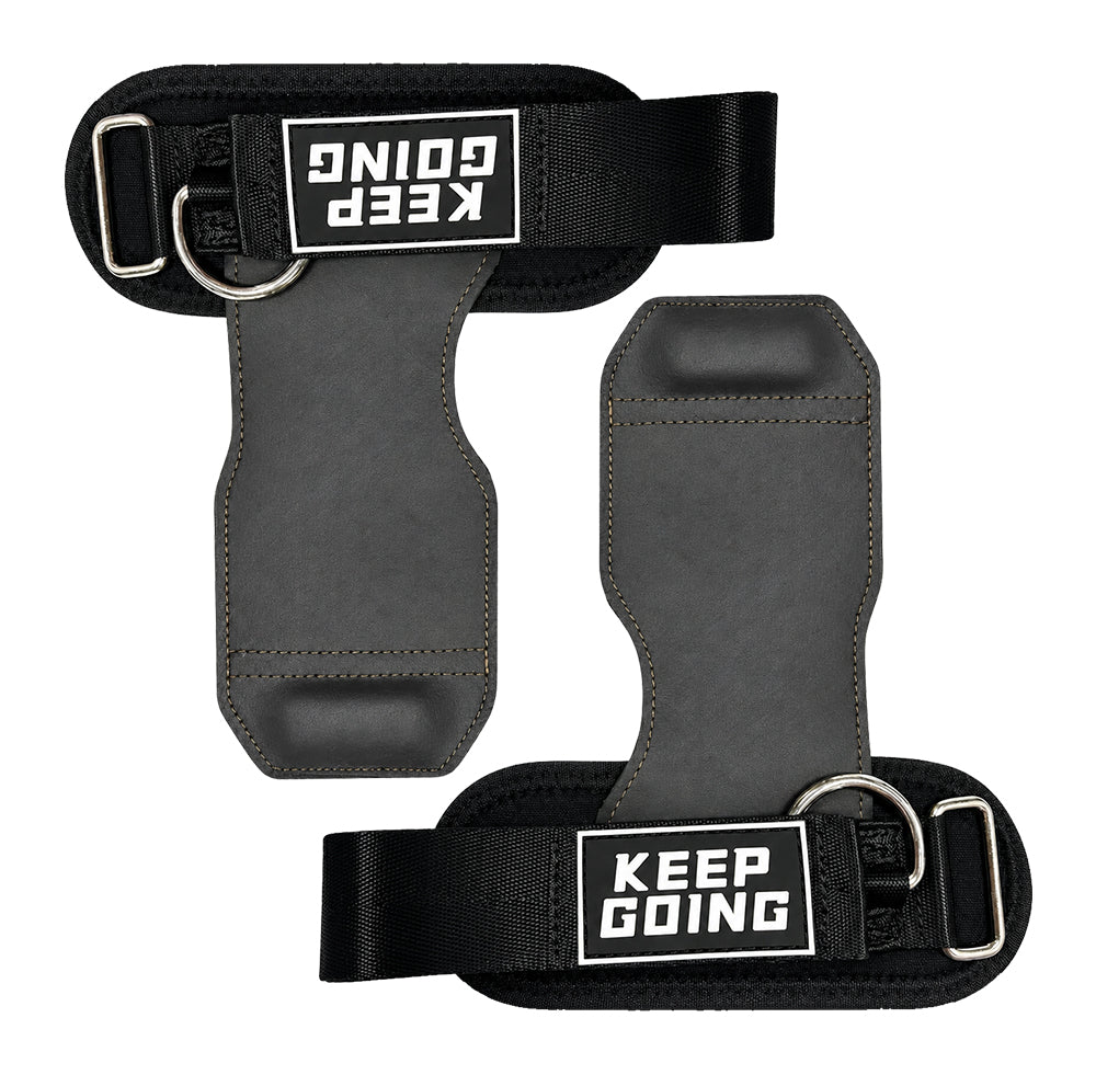 Custom textured-grip lifting grips, Style 1-03 for private-label fitness brands