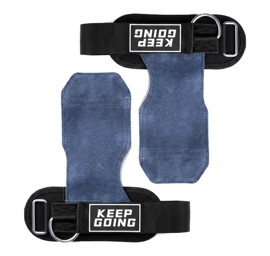Custom leather-grip lifting grips, Style 1-04 for private-label fitness brands