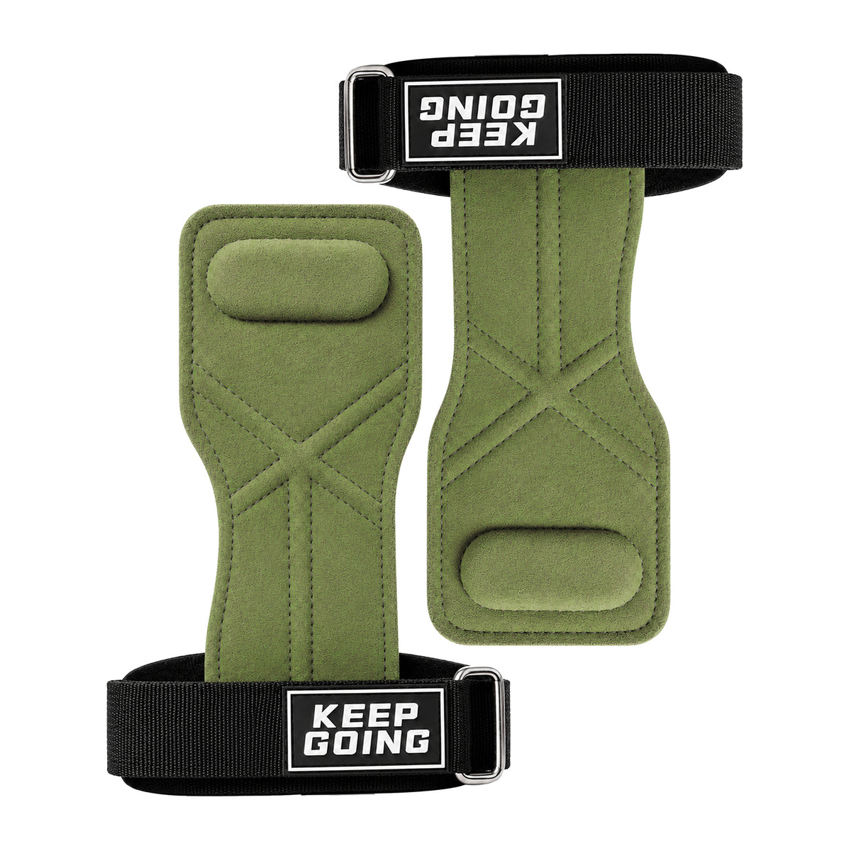 Custom leather-grip lifting grips, Style 1-07 for private-label fitness brands
