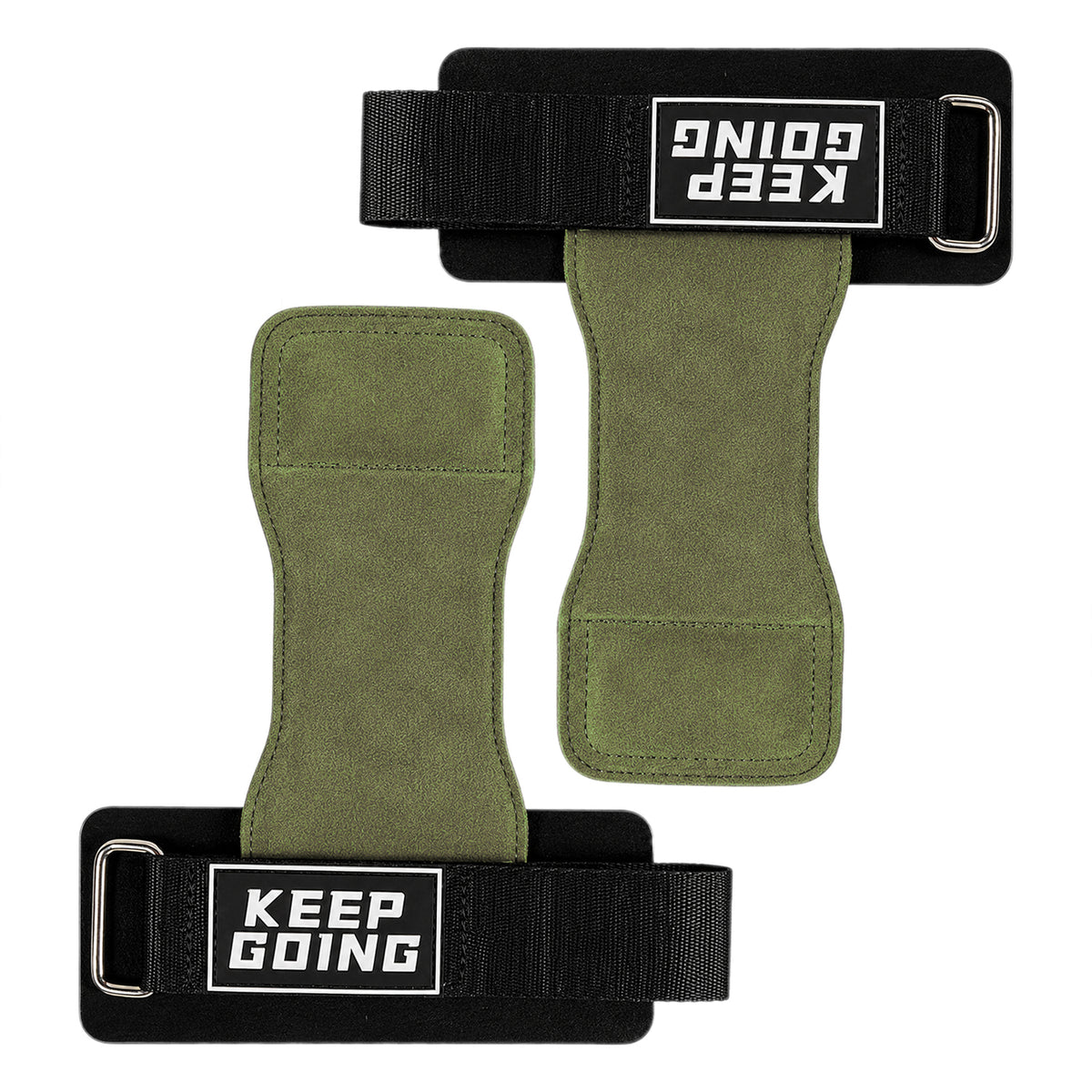 Custom leather-grip lifting grips, Style 1-06 for private-label fitness brands