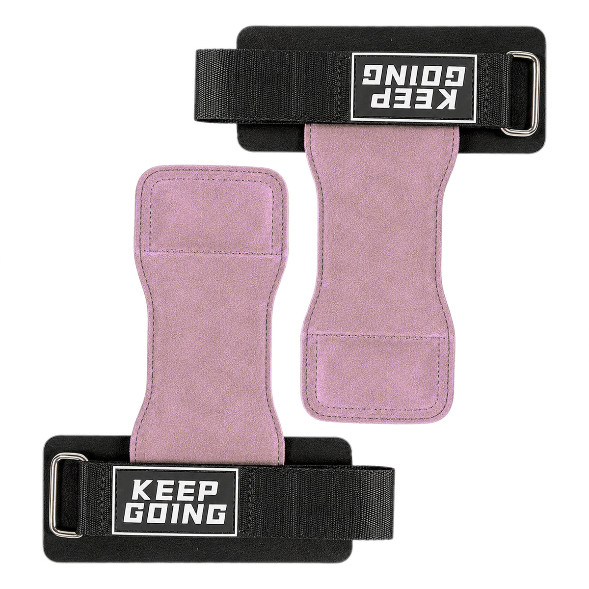 Custom leather-grip lifting grips, Style 1-06 for private-label fitness brands