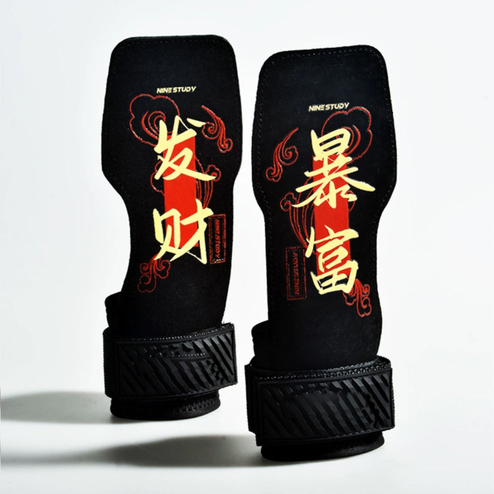 Custom graphic-pattern gym gloves for private-label fitness brands