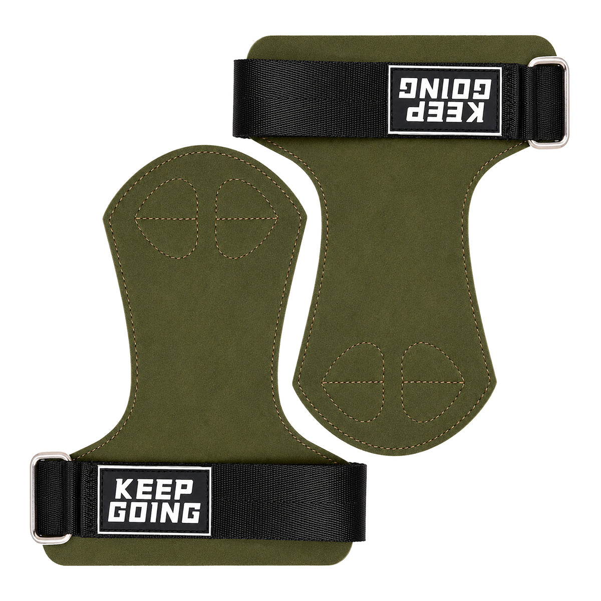 Custom leather-grip lifting grips, Style 1-08 for private-label fitness brands